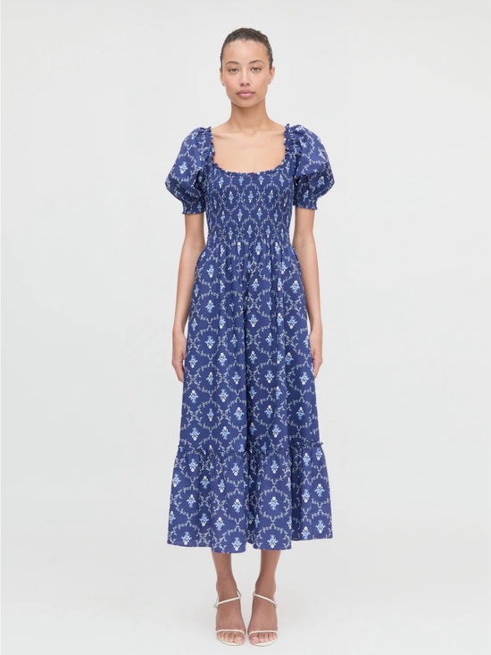 Hill House Dresses & Skirts - NWT Hill House Home Louisa Nap Dress Navy Trellis